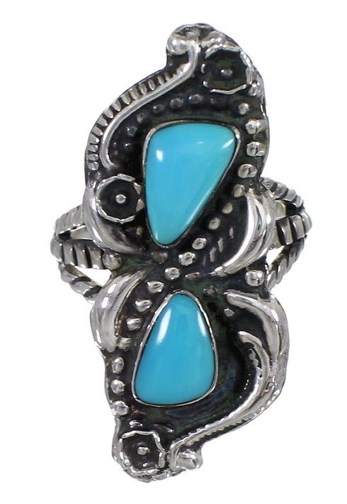 Authentic Sterling Silver Turquoise Jewelry Ring Size 6-1/4 FX93377